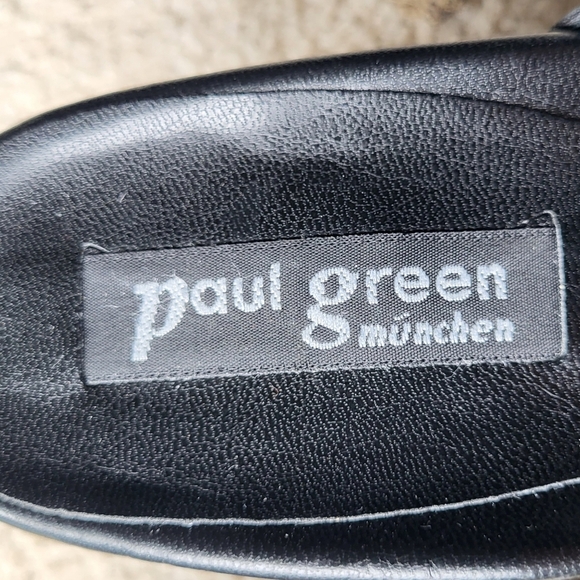 Paul Green Leather Munchen Low Kitten Heel Sandals Black Y2K Size 6 - Picture 6 of 12